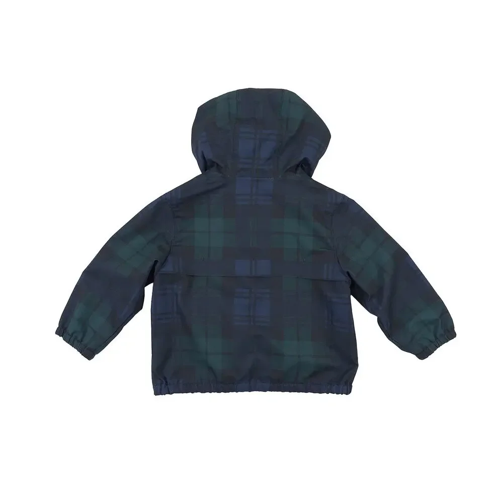 Polo Ralph Lauren Plaid Hooded Jacket 2T Toddler Rain Coat Spring Lightweight
